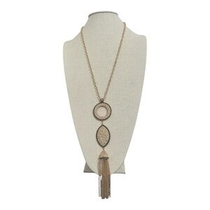 Erica Lyons Elegant Long Gold Tassel Necklace